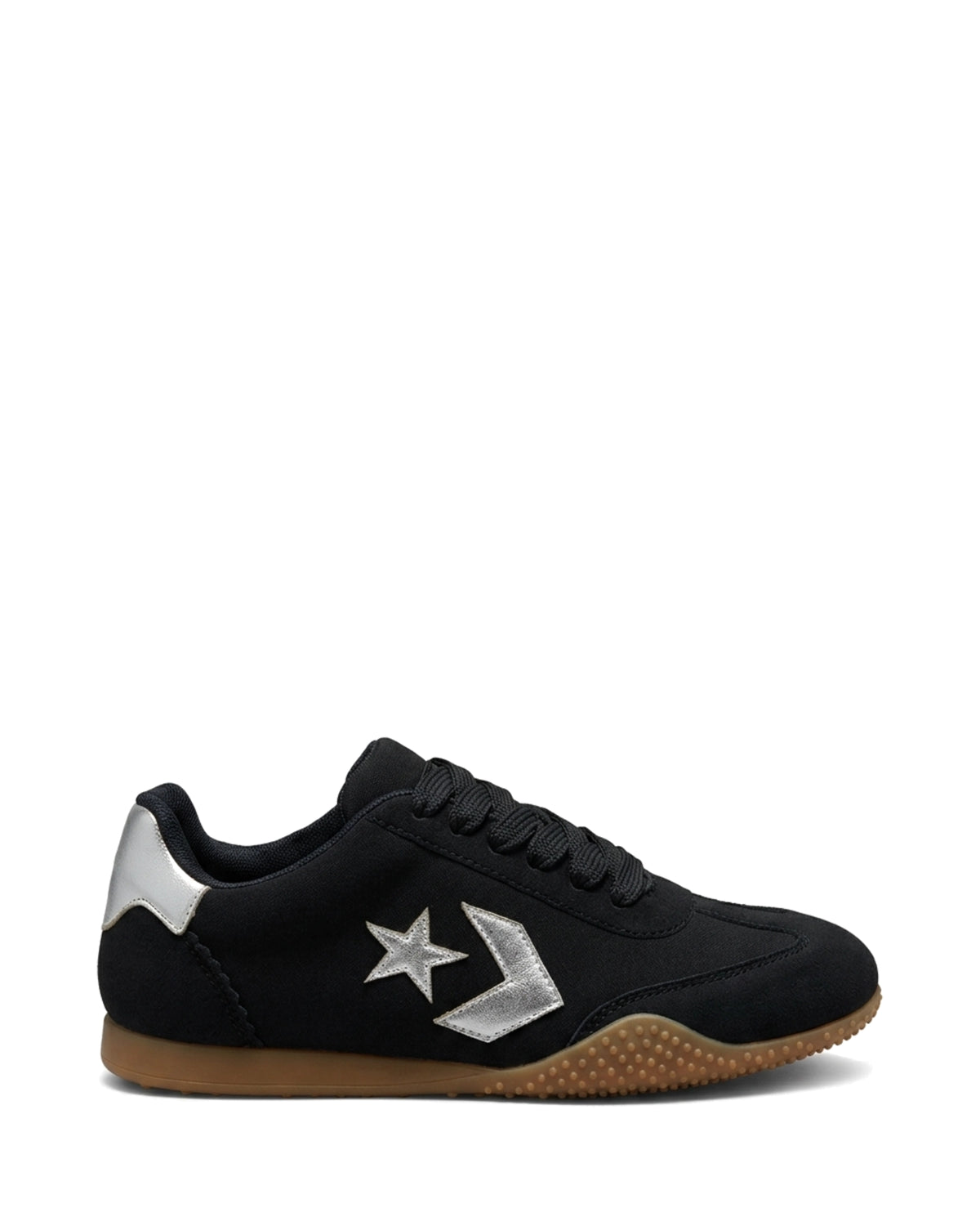 TKN Rally — Black — low-top lace-up silhouette — side profile.