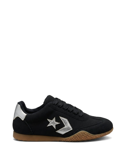 TKN Rally — Black — low-top lace-up silhouette — side profile.