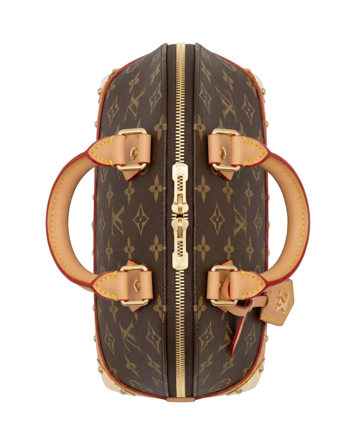 Rosalie Studded Dome Bag — Brown Pattern / Tan — Top view