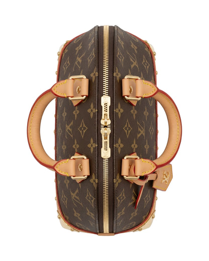 Rosalie Studded Dome Bag — Brown Pattern / Tan — Top view