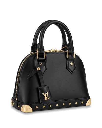 Rosalie Studded Dome Bag — Black — Front three-quarter