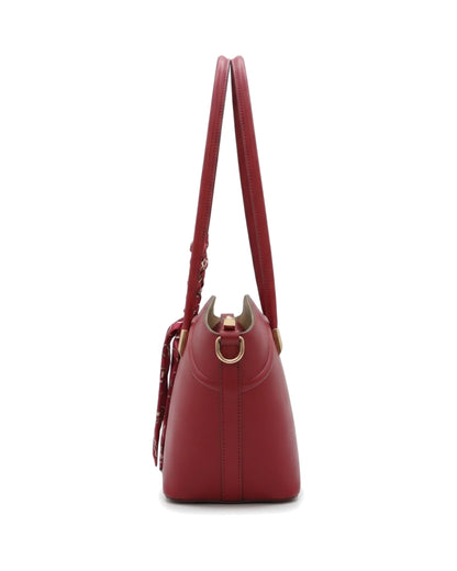 Sorelle Scarf-Accent Tote Bag — Red — Side profile
