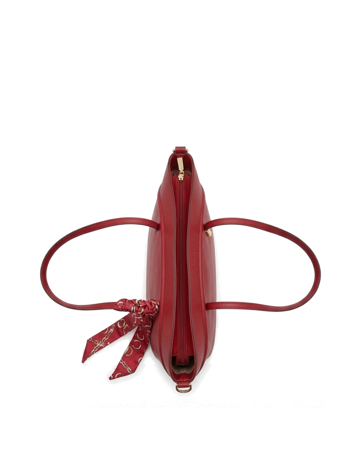 Sorelle Scarf-Accent Tote Bag — Red — Top view