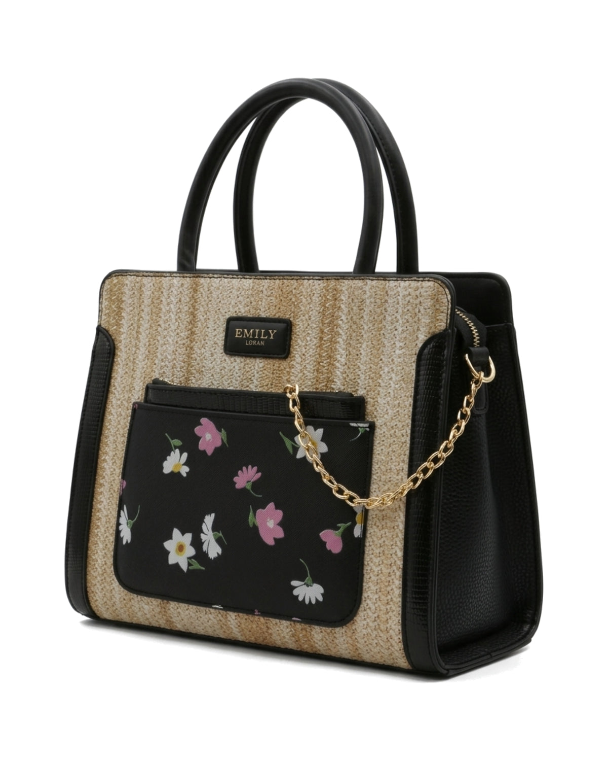 Sylvie — Natural / Black — front three-quarter view.