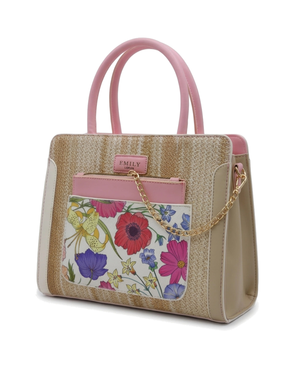Sylvie — Natural / Pink — front three-quarter view.