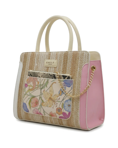 Sylvie — Pink / Cream — front three-quarter view.