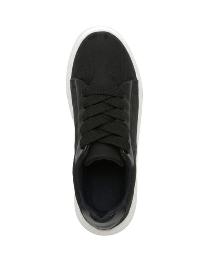 TKN Waypoint — Black — low-top lace-up shape — overhead view.