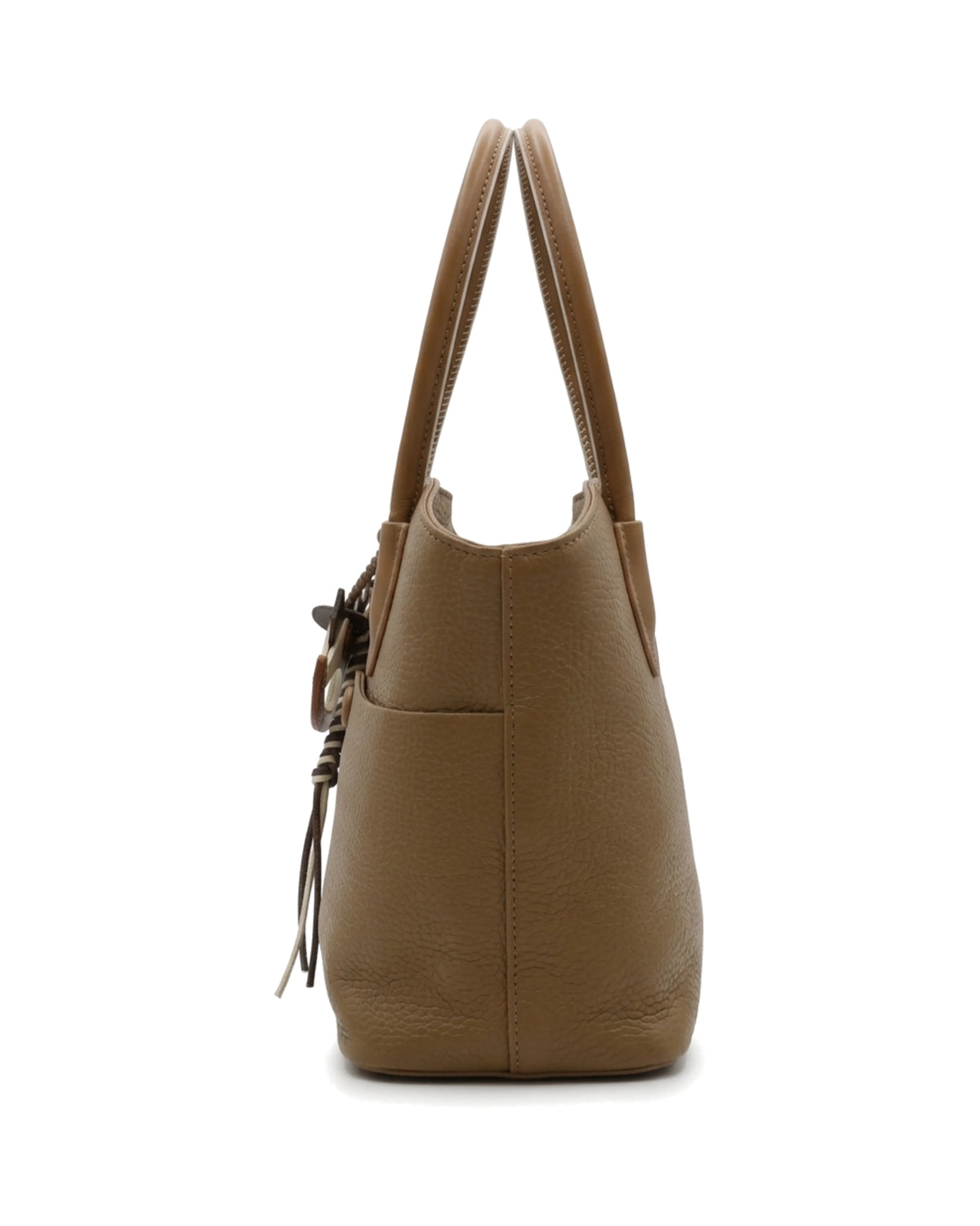 TKN Whim — Brown — gently tapered tote shape — side profile
