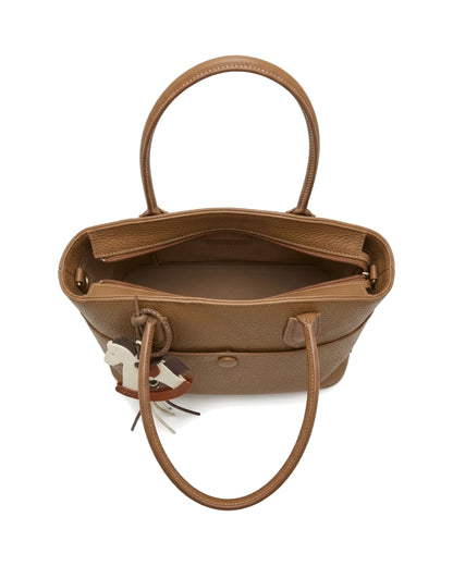 TKN Whim — Brown — gently tapered tote shape — overhead view